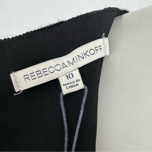 Rebecca Minkoff Jackson sheath dress black geometric textured metallic size 10 - Picture 6 of 10